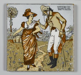 Tile by the Walter T. Crane Wheeling Pottery Company, c.1890